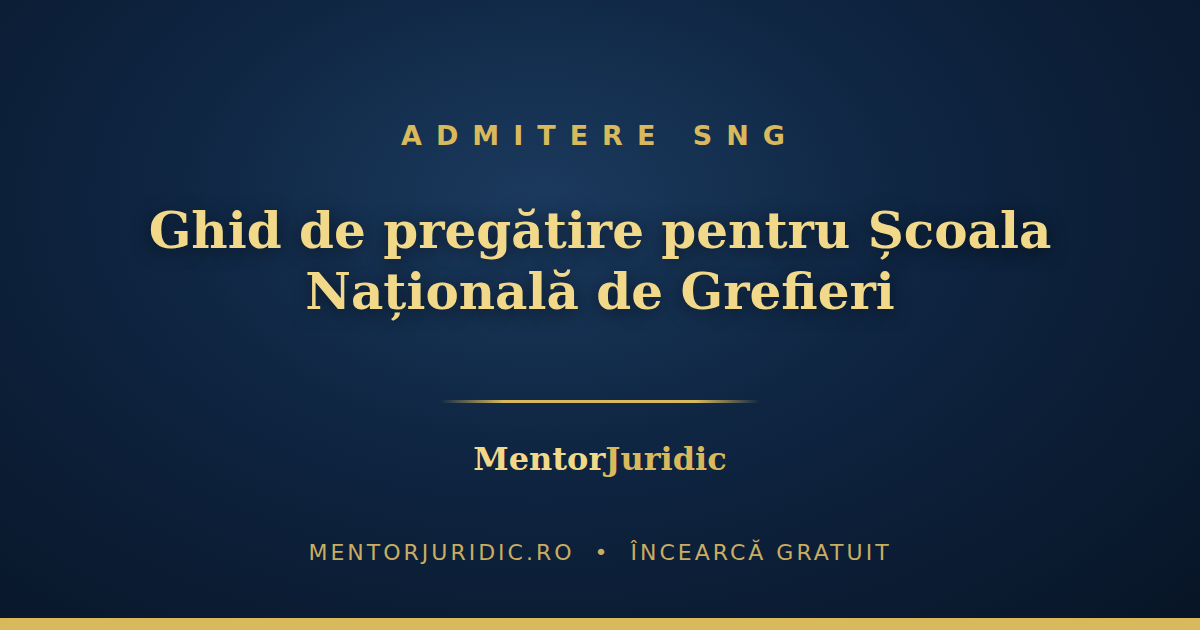 Admiterea la SNG (Școala Națională de Grefieri): ghid de pregătire