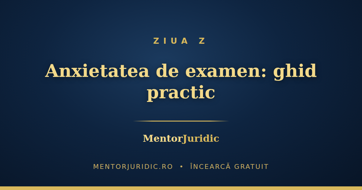 Anxietatea de examen la INM și Barou: ghid practic pentru ziua Z