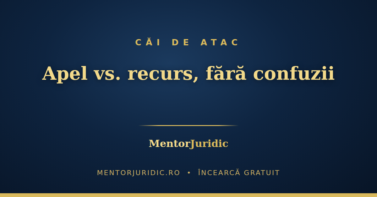 Apel vs. recurs: perechea de căi de atac care desparte candidații la examene