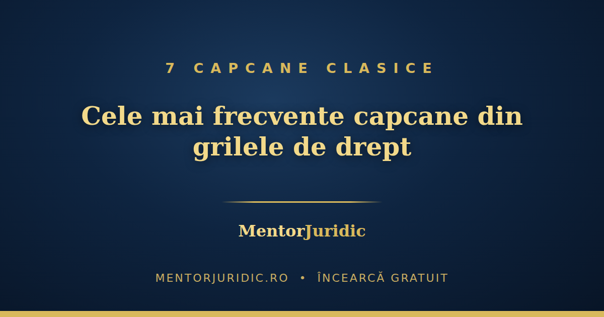 Cele mai frecvente capcane din grilele de drept — și cum le dezamorsezi