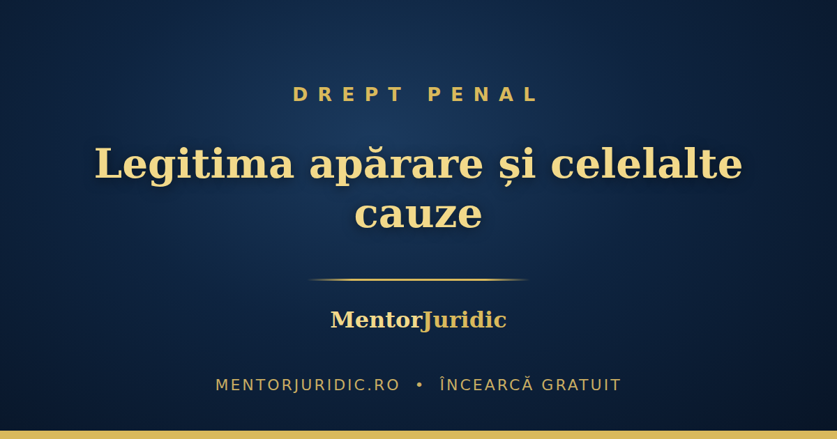 Legitima apărare, starea de necesitate și celelalte cauze: cum le înveți fără să le încurci