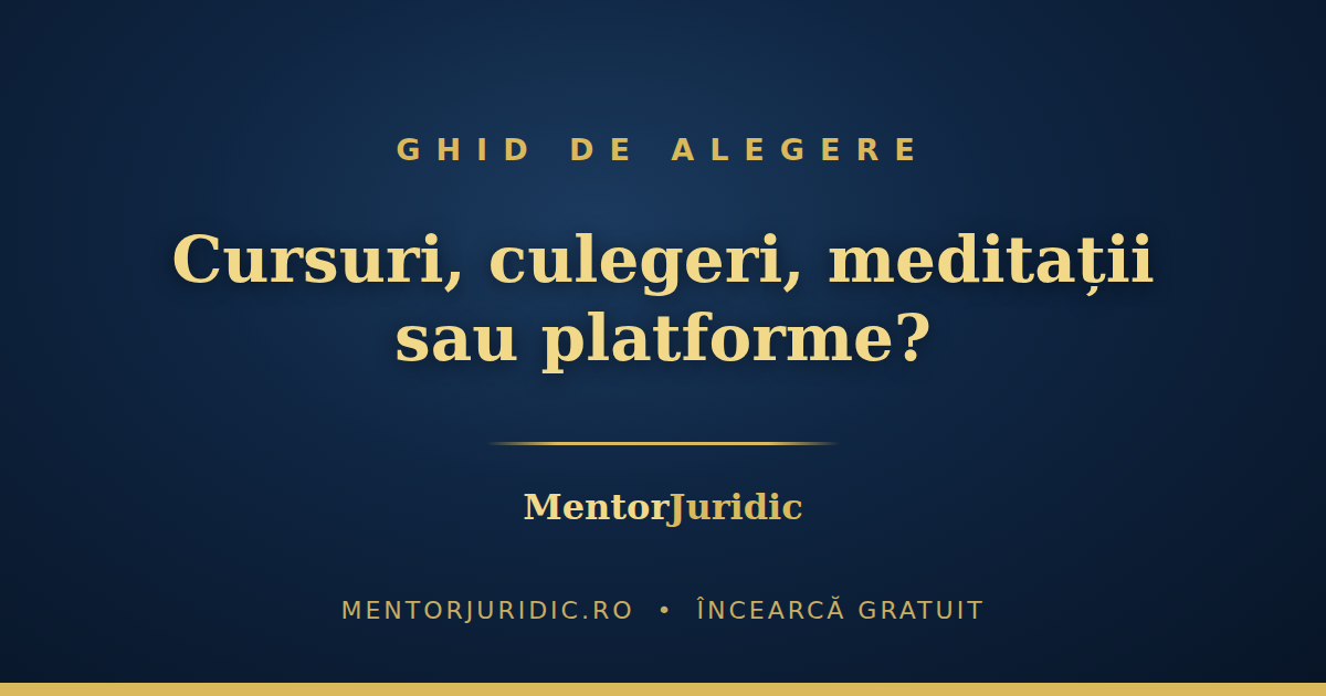 Cursuri, culegeri, meditații sau platforme? Cum îți alegi sursele de pregătire pentru INM și Barou