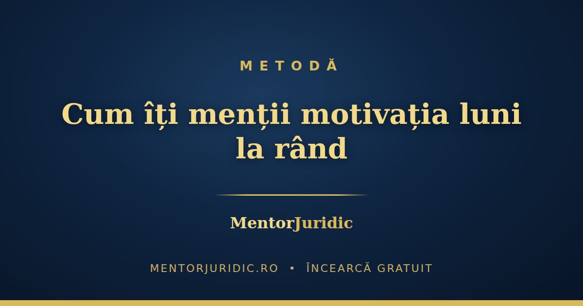 Cum îți menții motivația în lunile lungi de pregătire pentru INM sau Barou
