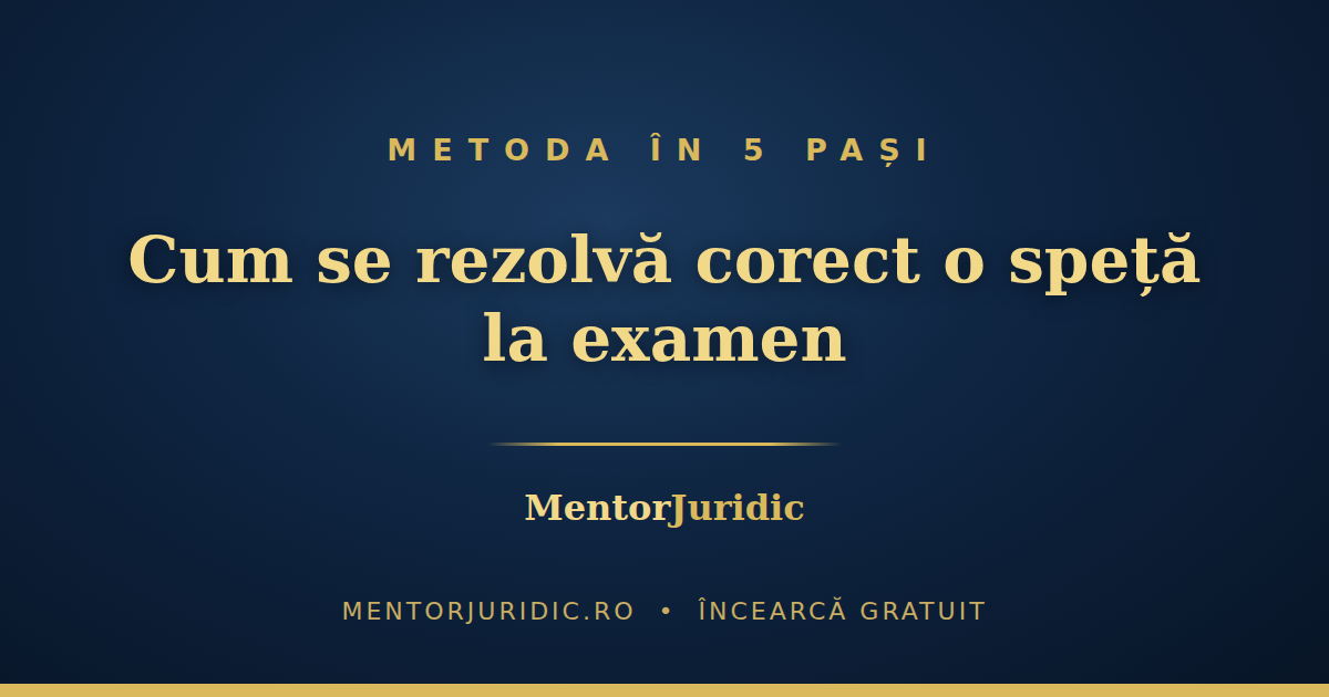Cum se rezolvă corect o speță: metoda în 5 pași pentru INM și Barou