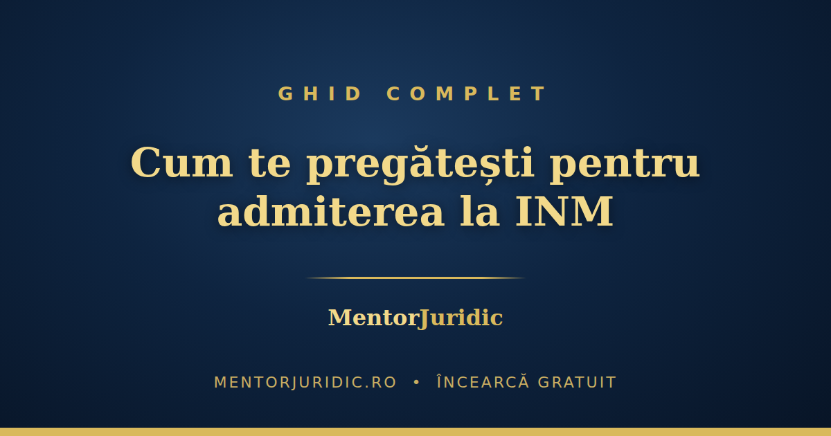 Cum te pregătești pentru admiterea la INM — ghid complet de strategie