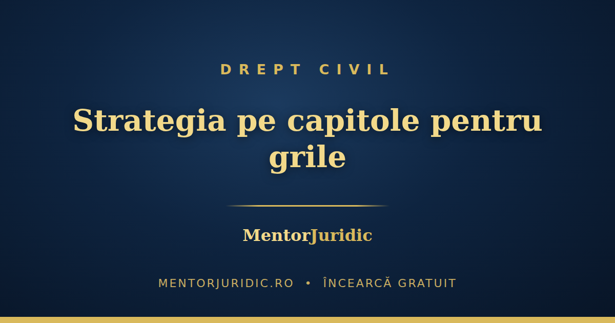 Cum înveți dreptul civil pentru grile: strategia pe capitole pentru INM și Barou