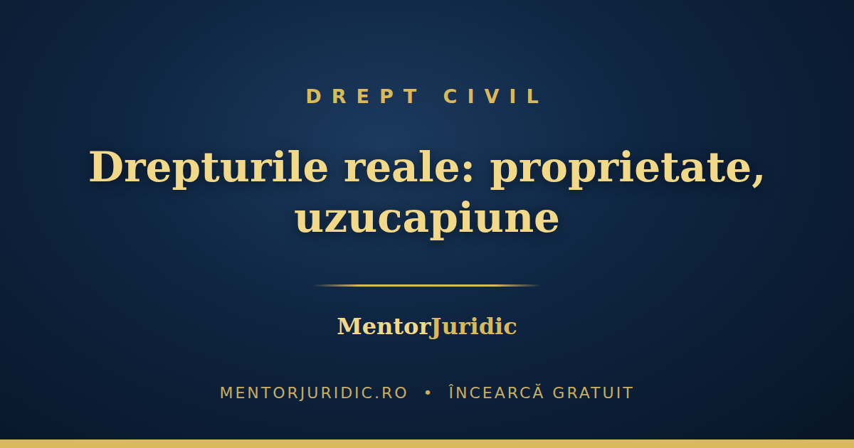 Drepturile reale la grile: proprietatea, dezmembrămintele, posesia, uzucapiunea
