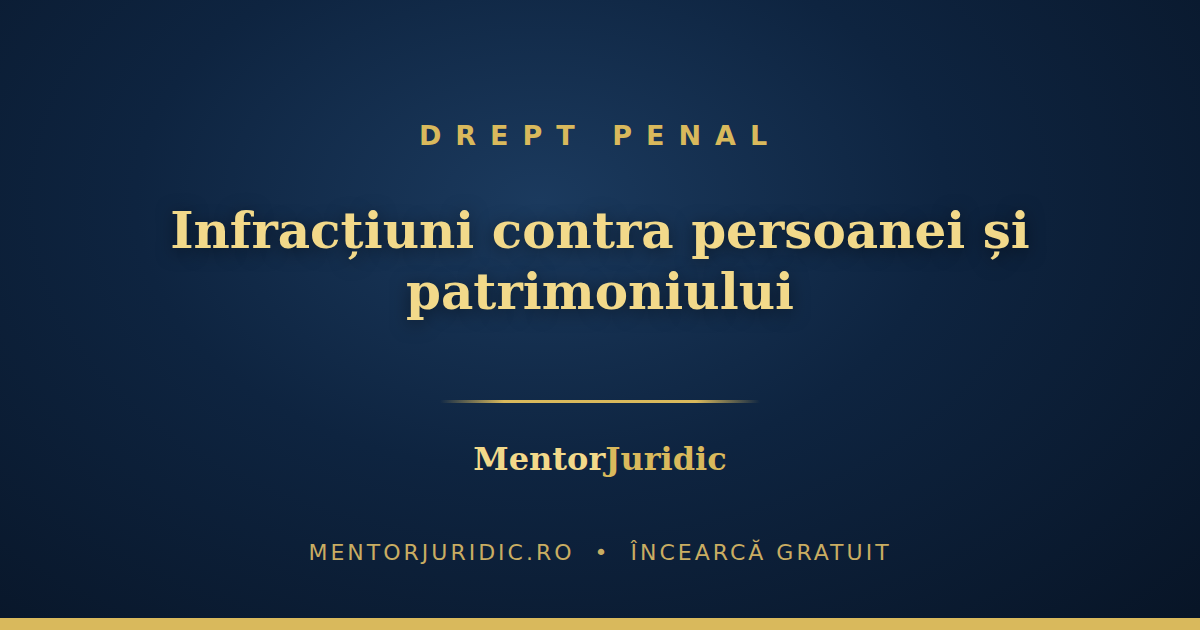 Infracțiunile contra persoanei și contra patrimoniului: distincțiile care pică la grile