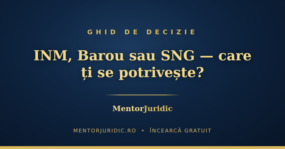INM, Barou sau SNG: care carieră juridică ți se potrivește? Ghid de decizie