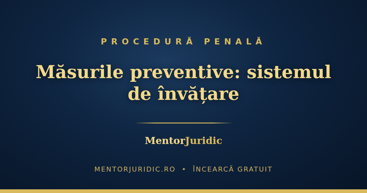Măsurile preventive la grile: sistemul de învățare pentru vedeta procedurii penale