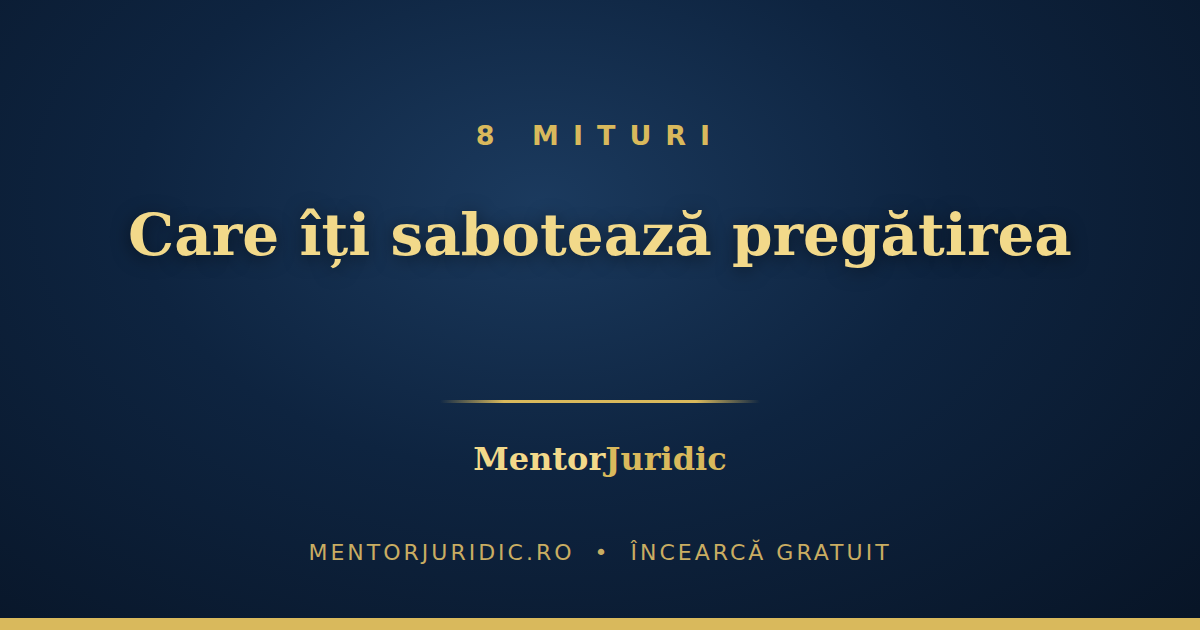 8 mituri despre admiterea la INM și Barou care îți sabotează pregătirea