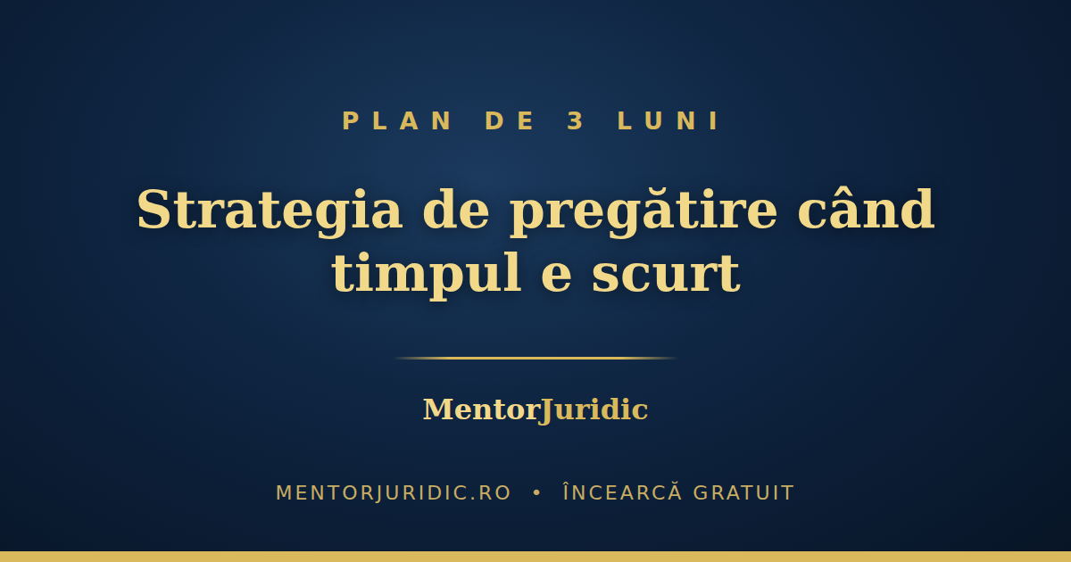 Plan de pregătire în 3 luni pentru INM sau Barou: strategia când timpul e scurt