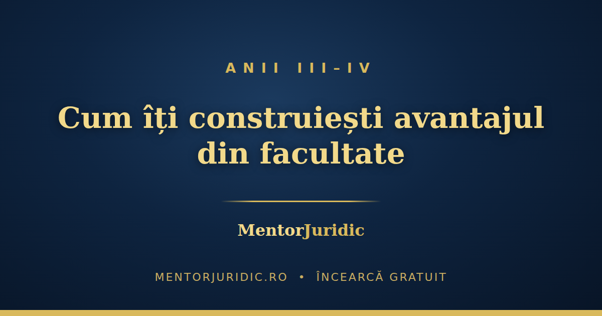Ești în anul III sau IV la Drept? Cum îți construiești avantajul pentru INM și Barou de pe acum
