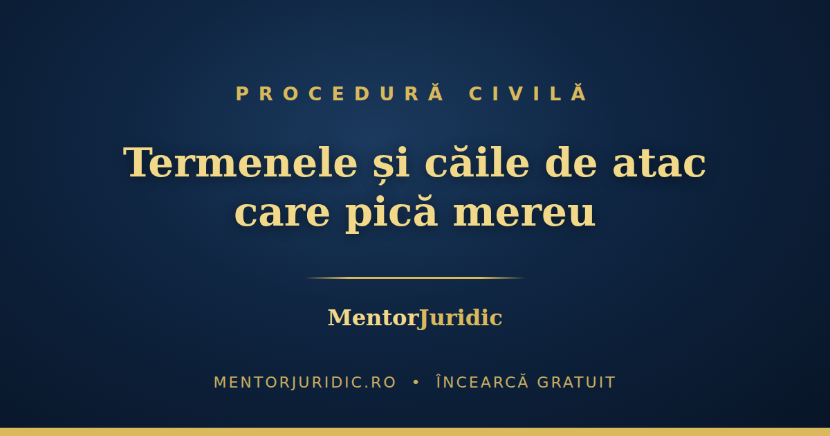 Procedura civilă pentru examene: termenele, competența și căile de atac care pică mereu